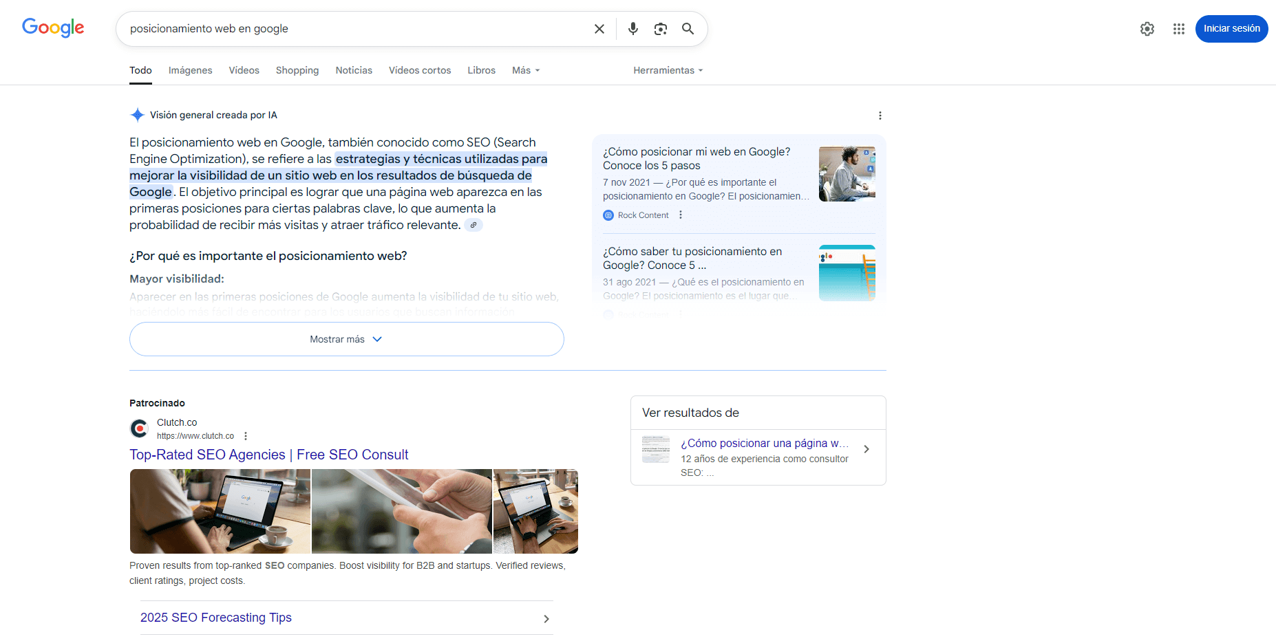 posicionamiento web en google