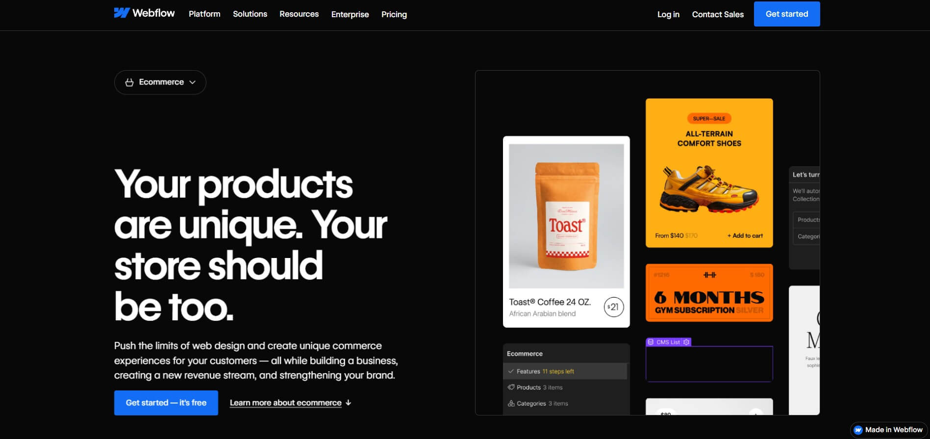 plataformas de ecommerce webflow